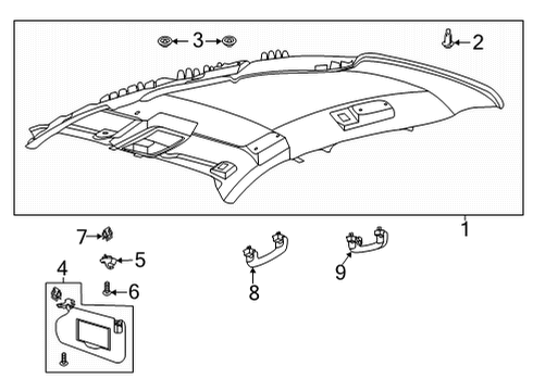 2022 Ford Bronco Sport Interior Trim - Roof Diagram
