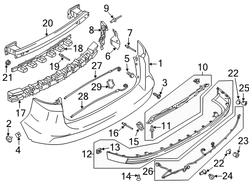 2017 Ford C-Max Rear Bumper Diagram