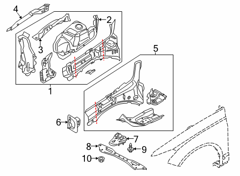 2018 Lincoln MKZ Structural Components & Rails Diagram