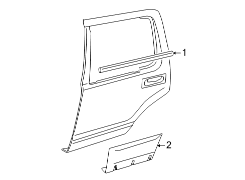 2003 Ford Excursion Cladding, Rear Driver Side Diagram for 2C7Z-78101A05-BPTM