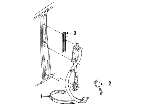 1997 Mercury Mystique Outer Belt Assembly, Driver Side Diagram for F5RZ-54611B69-C