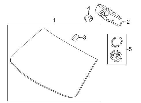 2011 Ford Taurus Windshield & Components Diagram