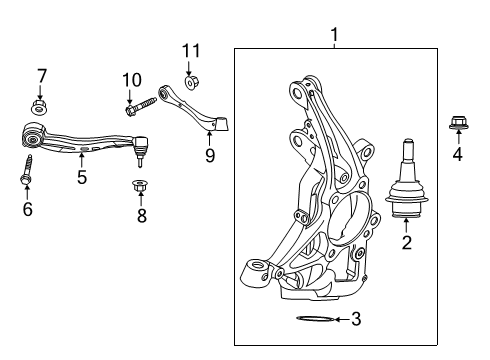 2022 Ford Police Interceptor Utility Front Suspension Components, Lower Control Arm, Ride Control, Stabilizer Bar Diagram