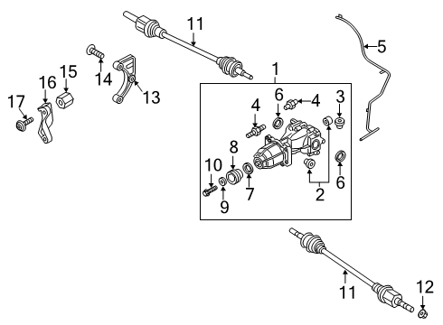 2017 Ford Edge Axle & Differential - Rear Diagram