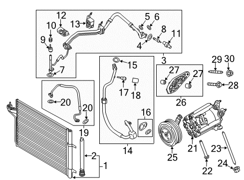 2014 Ford Escape Clutch & Pulley Diagram for CV6Z-19D784-B