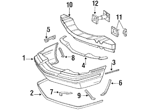 1994 Lincoln Continental Cover Assembly, Front Diagram for F4OY17D957A