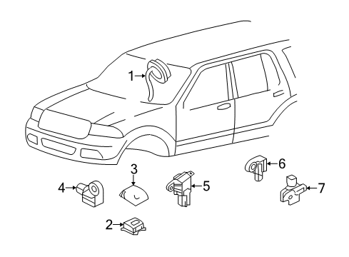 2007 Ford Expedition Inflator Curtain, Passenger Side Diagram for FL1Z-78042D94-B