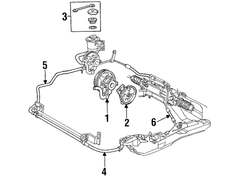 1999 Mercury Sable P/S Pump & Hoses, Steering Gear & Linkage Diagram