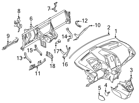 2014 Ford Transit Connect Cluster & Switches, Instrument Panel Diagram 1 - Thumbnail