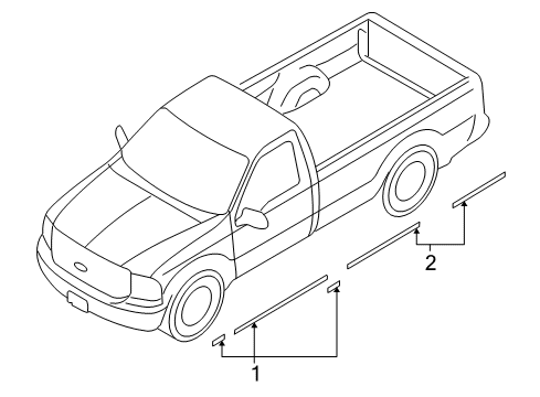 2009 Ford F-250 Super Duty Stripe Tape Diagram