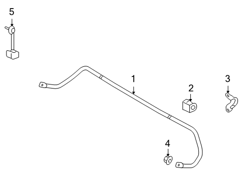 2009 Lincoln MKX Rear Suspension Components, Lower Control Arm, Upper Control Arm, Stabilizer Bar Diagram