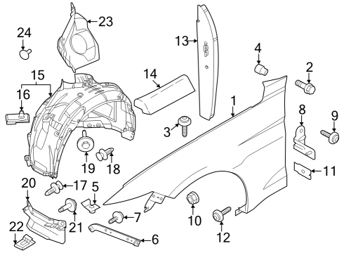 2024 Ford Mustang Lower Bracket, Rear Diagram for DS7Z-16K039-A