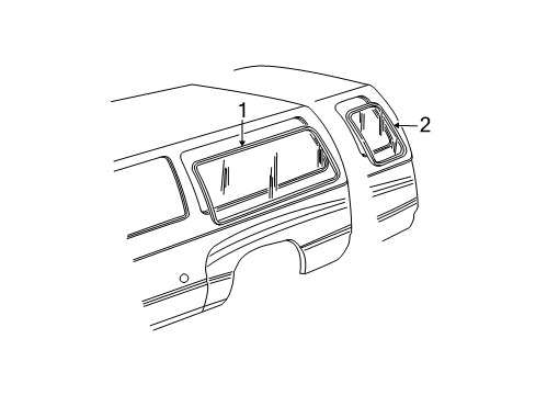 1998 Ford E-150 Econoline Side Panel - Glass & Hardware Diagram 3 - Thumbnail