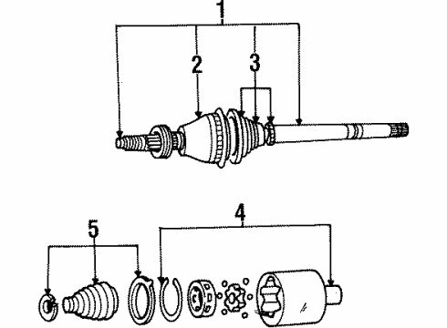 1999 Ford Windstar Axle Assembly, Driver Side Diagram for XF2Z-3B437-AB