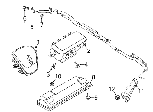 2021 Lincoln Aviator Driver Inflator Module, Beige/Sandstone Diagram for LC5Z-78043B13-BD