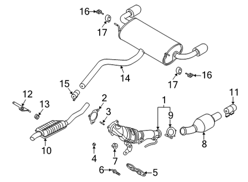 2021 Lincoln Corsair Exhaust Components Diagram