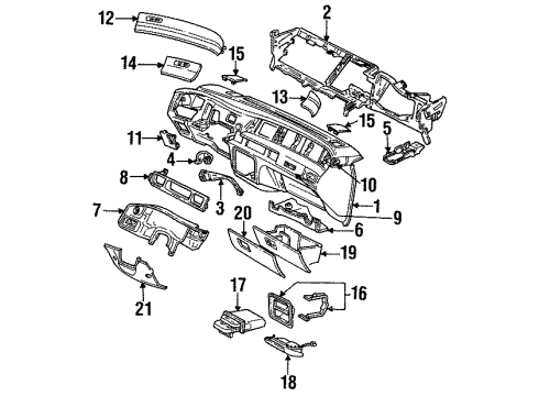 1993 Mercury Sable Ashtray Assembly Diagram for F3DZ5404810A