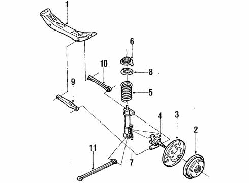 1989 Mercury Tracer Wheel Cylinder, Rear Diagram for 1M1Z-2V261-AA