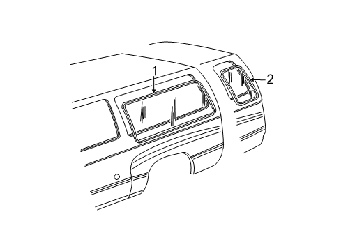 1998 Ford E-150 Econoline Side Panel - Glass & Hardware Diagram 1 - Thumbnail