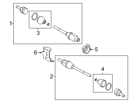 2005 Ford Escape Drive Axles - Front Diagram 2 - Thumbnail