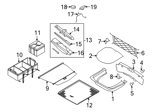 2012 Lincoln MKT Interior Trim - Rear Body Diagram