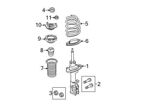 2011 Ford Fiesta Struts & Components - Front Diagram