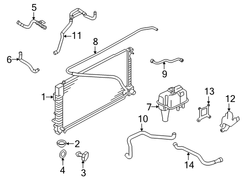 2006 Mercury Mariner Radiator & Components Diagram