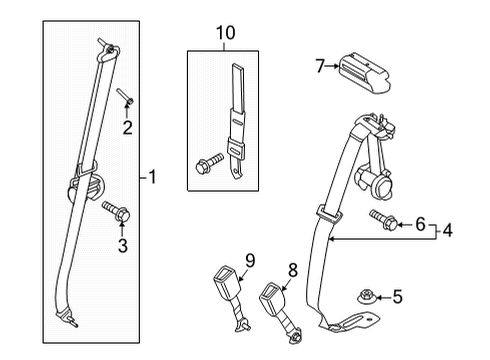 2022 Ford F-150 Rear Seat Belts Diagram