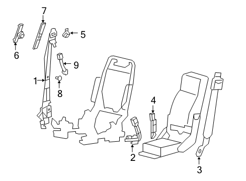 2008 Ford F-150 Front Seat Belts Diagram