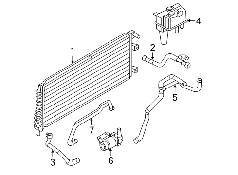 2005 Ford Escape Radiator & Components Diagram