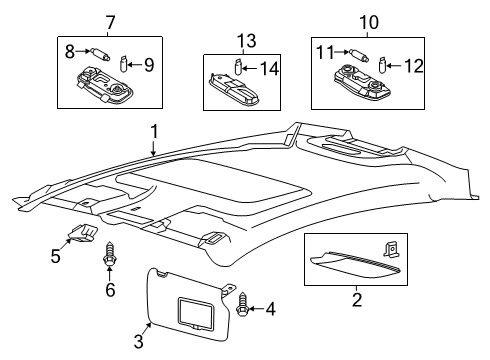 2019 Ford Fiesta Interior Trim - Roof Diagram