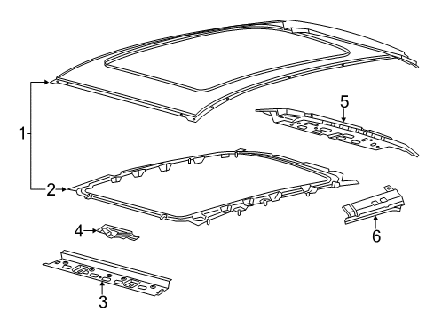 2016 Lincoln MKC Roof & Components Diagram