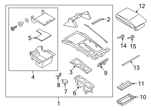 2020 Ford Explorer Front Console, Rear Console Diagram 2 - Thumbnail