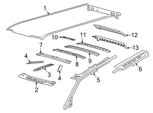2019 Ford Expedition Roof & Components Diagram
