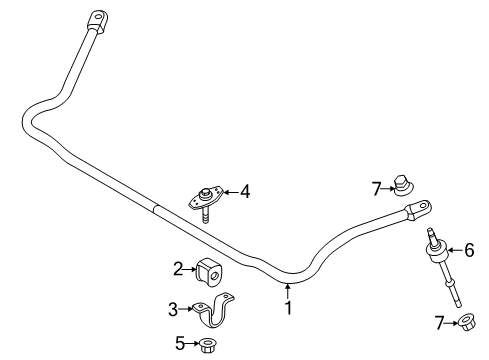 2018 Ford F-350 Super Duty Stabilizer Bar & Components - Front Diagram