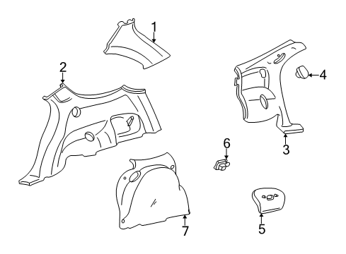 2004 Mercury Sable Interior Trim - Quarter Panels Diagram 2 - Thumbnail