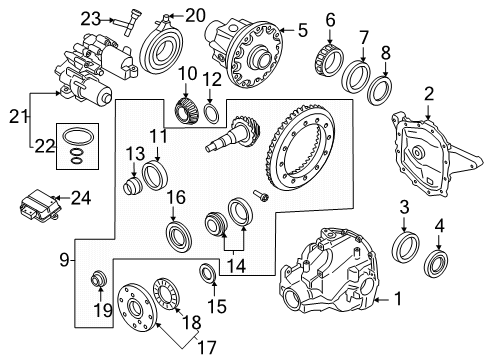 2023 Lincoln Navigator Differential Carrier, Rear Diagram for HL1Z-4310-A