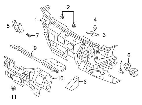2021 Ford Escape Front Insulator Diagram for LX6Z-5801588-A
