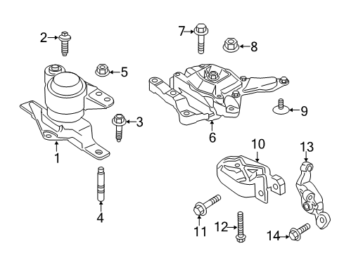 2017 Ford C-Max Engine & Trans Mounting Diagram