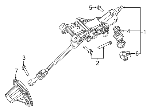 2017 Ford Edge Steering Column & Wheel, Steering Gear & Linkage Diagram