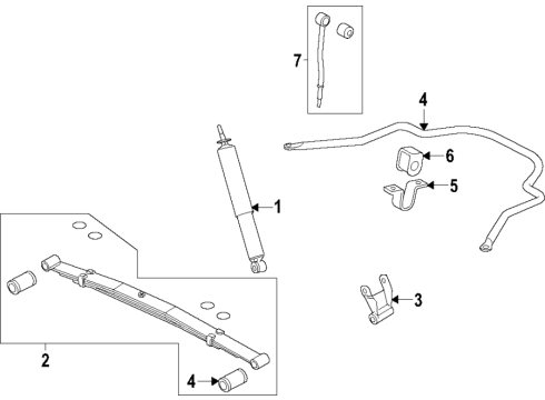 2021 Ford E-350 Super Duty Suspension Components, Stabilizer Bar Diagram
