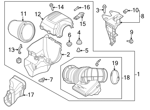 2024 Ford Mustang Inlet Tube, Passenger Side Diagram for PR3Z-9B659-E