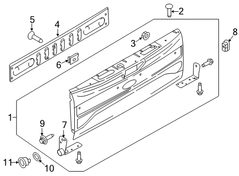 2017 Ford F-250 Super Duty Tail Gate, Body Diagram 2 - Thumbnail