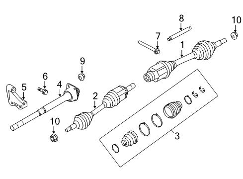 2015 Ford Police Interceptor Utility Drive Axles - Front Diagram