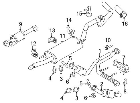 2013 Ford F-150 Exhaust Components, Exhaust Manifold Diagram