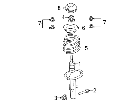2015 Ford Police Interceptor Sedan Struts & Components - Front Diagram
