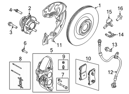 2022 Ford Mustang Mach-E Front Brakes Diagram