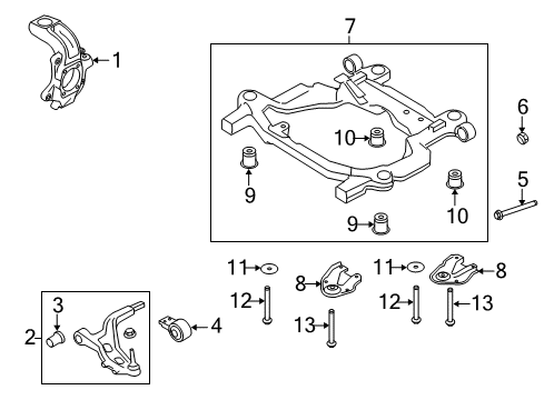 2008 Mercury Sable Front Suspension Components, Lower Control Arm, Stabilizer Bar Diagram