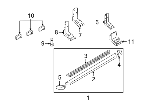 2010 Ford F-350 Super Duty Running Board Diagram 1 - Thumbnail