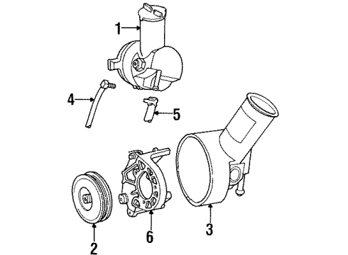 1995 Ford Taurus P/S Pump & Hoses, Steering Gear & Linkage Diagram
